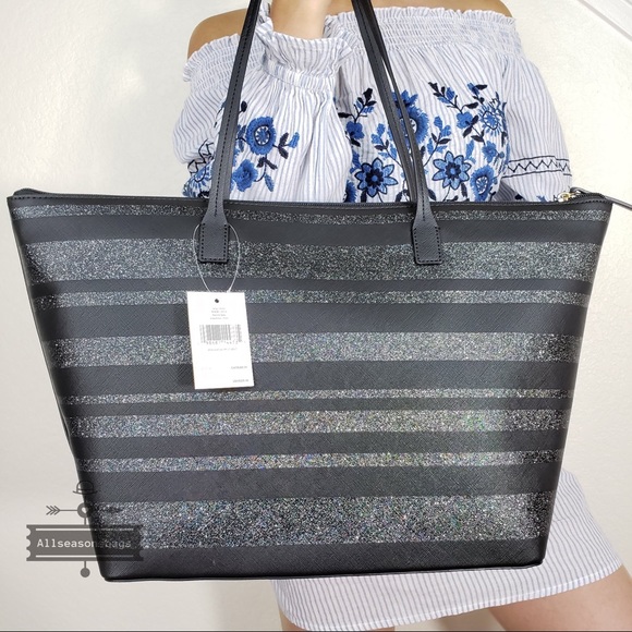 NWT kate spade large HANI Haven lane tote stripe - Picture 4 of 7